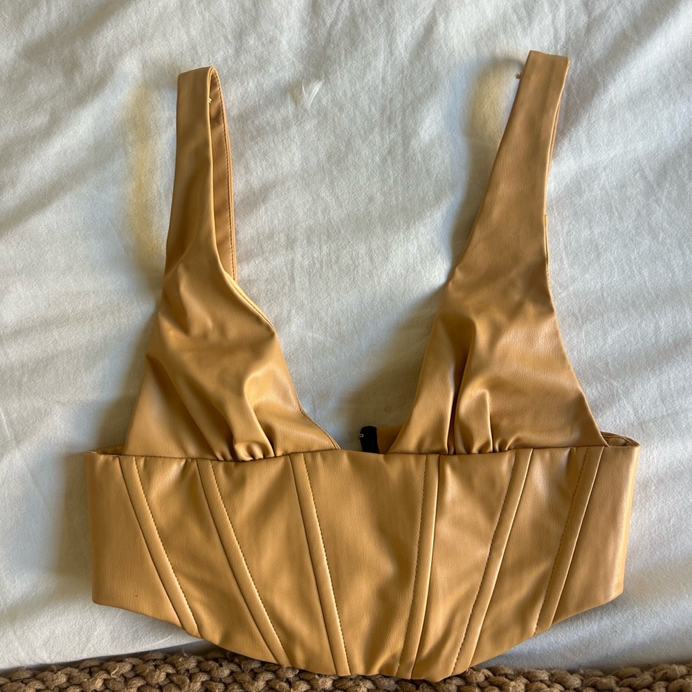 Zara Leather Corset Top